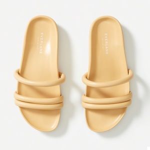 Everlane Form Three Strap Sandal Slides in Apricot